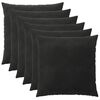 vidaXL Housse de coussin 6 pcs HEERLEN Noir 80 x 80 cm Velours
