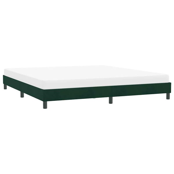 vidaXL Cadre de lit sans matelas vert fonc&eacute; 180x220 cm velours