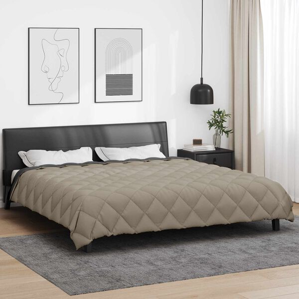 vidaXL Duvet d'hiver Gris clair et anthracite 240 x 260 cm Microfibre