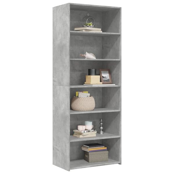 vidaXL Buffet haut gris béton 70x41x185 cm bois d'ingénierie