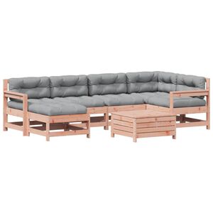 vidaXL Salon de jardin 7 pcs avec coussins bois massif douglas