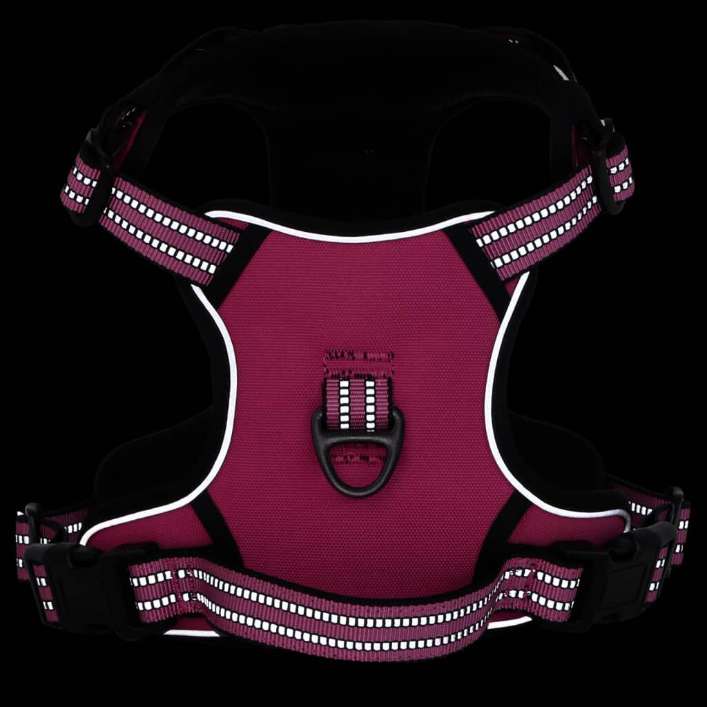 vidaXL Harnais pour chien avec bandes réfléchissantes réglables rose M
