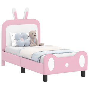 vidaXL Cadre de lit pour tout-petit avec tête de lit Rose 70 x 140 cm