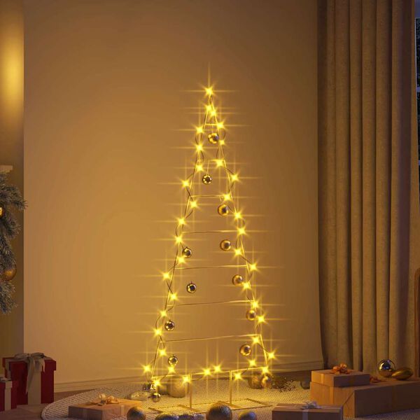 vidaXL Arbre de Noël en métal Doré 150 cm Acier peint par poudre