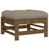 vidaXL Repose-pied de jardin et coussin marron miel bois de pin massif