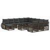 vidaXL Ensemble de canap&eacute; de jardin 13 pc Gris polyrotin