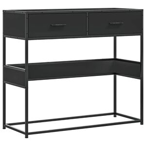 vidaXL Table console noir 90x35x80 cm bois d'ing&eacute;nierie