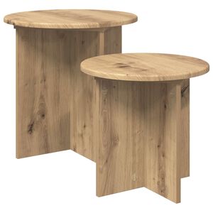 vidaXL Ensemble de tables d'appoint 2 pcs Ch&ecirc;ne artisanal