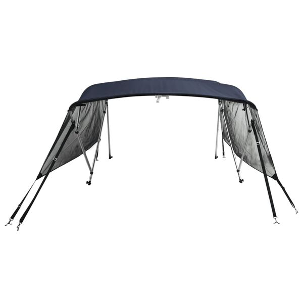 vidaXL Toit bimini &agrave; 4 arceaux parois en maille 243x(200-213)x137 cm