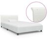 vidaXL Cadre de lit sans matelas blanc similicuir 90x200 cm