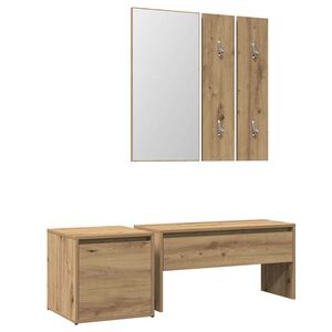 vidaXL Ensemble de meubles de couloir ch&ecirc;ne artisanal bois ing&eacute;nierie