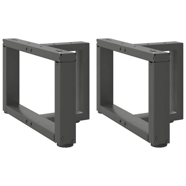 vidaXL Pieds de table basse en T, 2 pi&egrave;ces, anthracite, 50 x 25 x (30-31) cm, acier