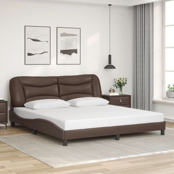 vidaXL Cadre de lit sans matelas Hvar marron 180x200 cm similicuir