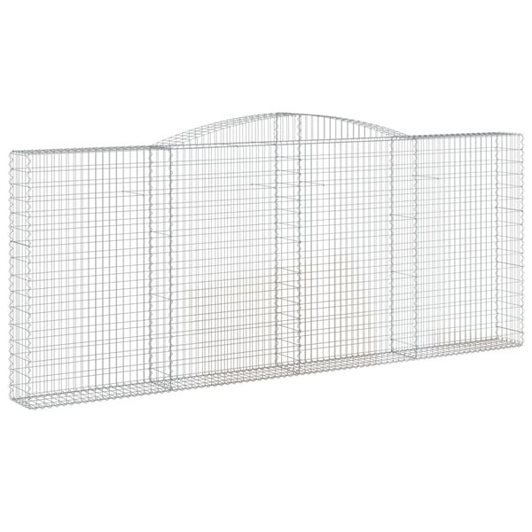 vidaXL Paniers à gabions arqués 2 pcs 400x30x160/180 cm Fer galvanisé