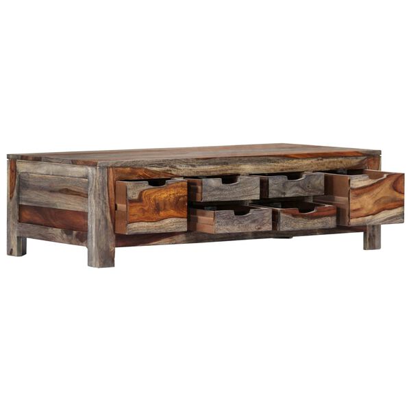 vidaXL Table basse Gris 100x50x30 cm Bois massif