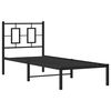 vidaXL Cadre de lit métal sans matelas avec tête de lit noir 75x190 cm