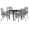 vidaXL Ensemble de salle &agrave; manger pour jardin 5 pc Gris polyrotin