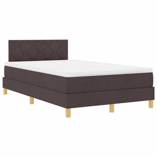 vidaXL Lit &agrave; ressorts avec matelas Marron fonc&eacute; 120 x 190 cm tissu