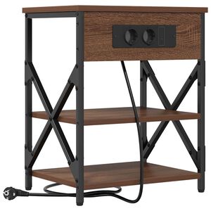 vidaXL Cabinet de chevet Ch&ecirc;ne brun 41 x 31 x 51 cm Bois d'ing&eacute;nierie