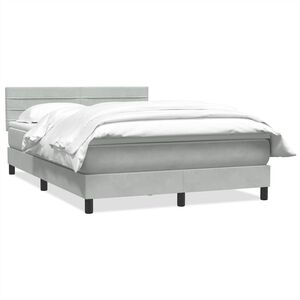 vidaXL Sommier &agrave; lattes de lit et matelas gris clair 140x210cm velours