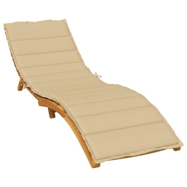 vidaXL Coussin de chaise longue beige m&eacute;lang&eacute; 200x70x4 cm tissu