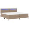 vidaXL Lit &agrave; ressorts avec matelas Cappuccino 200 x 200 cm Simili cuir