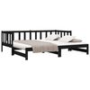 vidaXL Lit coulissant sans matelas noir 2x(90x190) cm
