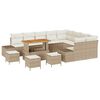vidaXL Ensemble de canap&eacute; de jardin avec coussin 13 pcs Beige et cr&egrave;me