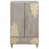 vidaXL Haut Armoire Gris et or 60 x 33 x 100 cm Bois de mangue massif