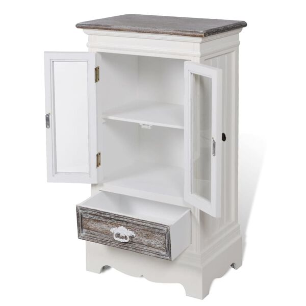 vidaXL Armoire 2 portes et 1 tiroir Blanc MDF