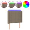 vidaXL T&ecirc;te de lit &agrave; LED Taupe 103x16x118/128 cm Tissu
