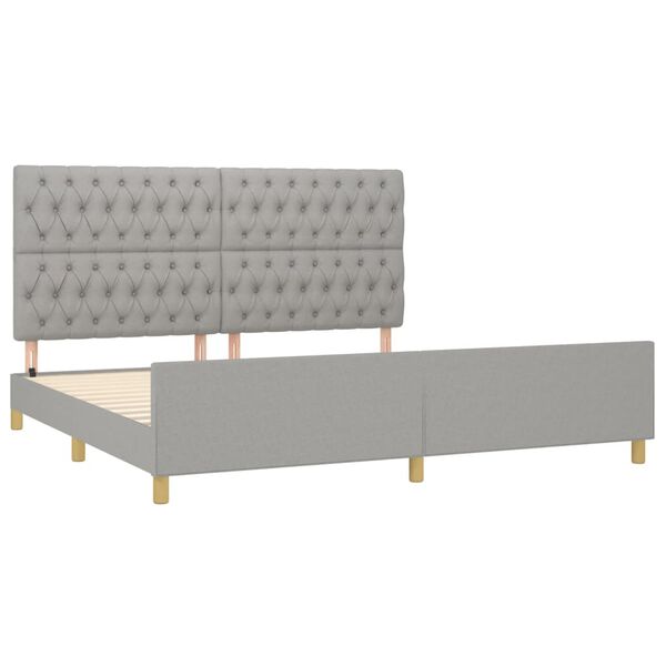 vidaXL Cadre de lit sans matelas avec t&ecirc;te de lit gris clair tissu