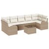 vidaXL Ensemble de canap&eacute; de jardin 8 pc Beige polyrotin