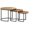vidaXL Tables gigognes 3 pcs Bois de manguier brut