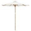 vidaXL Parasol de jardin &Oslash; 240 x 260 cm Bambou Rond Cr&egrave;me blanc