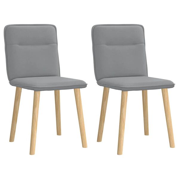 vidaXL Chaises à manger lot de 2 gris clair tissu