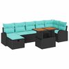 vidaXL Ensemble de canap&eacute; de jardin 8 pcs Noir polyrotin