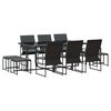 vidaXL Ensemble de salle &agrave; manger pour jardin 11 pc Noir Acier