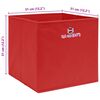 vidaXL Bo&icirc;tes de rangement 10 pcs Rouge 32x32x32 cm Tissu