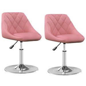 vidaXL Chaises pivotantes &agrave; manger lot de 2 Rose Velours
