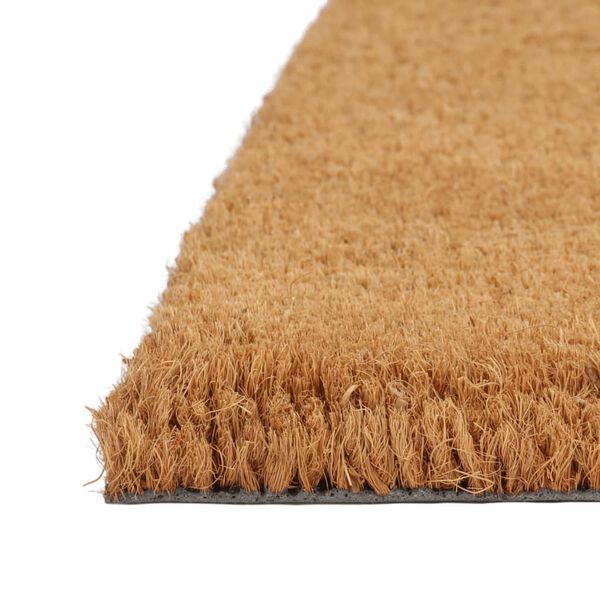 vidaXL Tapis de porte naturel demi-rond 60x90cm fibre de coco touffet&eacute;