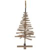 vidaXL Sapin de Noël avec support Marron 120 cm Bois de teck solide