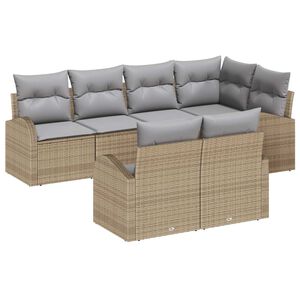 vidaXL Ensemble de canap&eacute; de jardin 7 pcs Beige et Gris clair