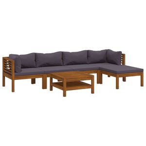 vidaXL Salon de jardin 6 pcs avec coussin Bois d'acacia solide