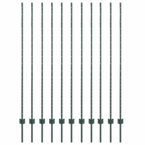 vidaXL Poteau de cl&ocirc;ture ench&acirc;ss&eacute; 11 pi&egrave;ces Vert 200 cm