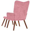 vidaXL Chaise de relaxation avec tabouret Rose Velours