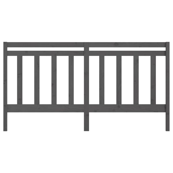 vidaXL T&ecirc;te de lit Gris 186x4x100 cm Bois massif de pin