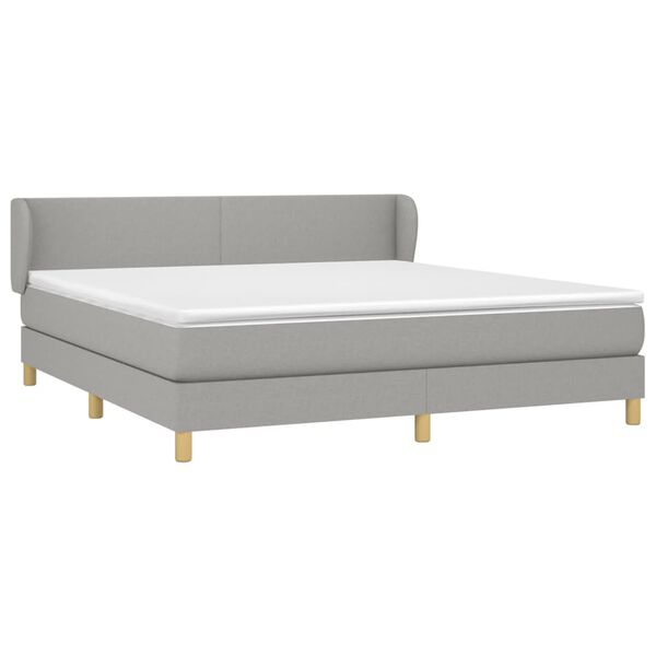 vidaXL Sommier &agrave; lattes de lit avec matelas Gris clair 180x200cm Tissu