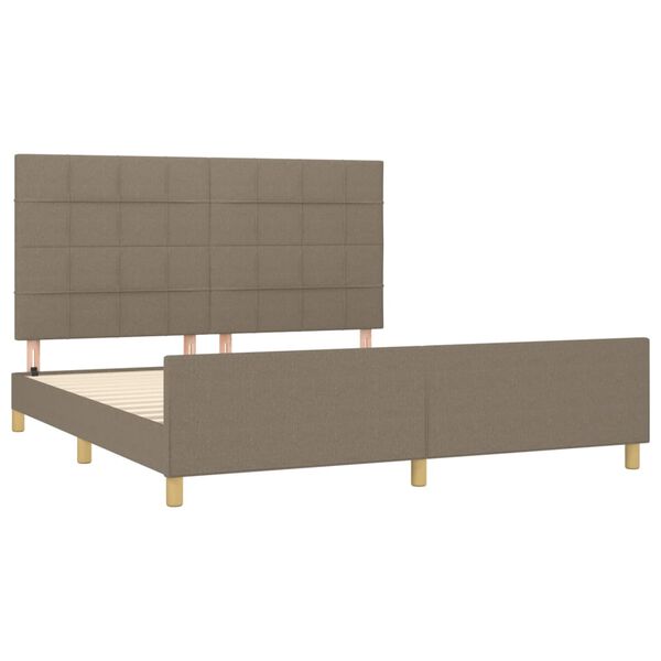 vidaXL Cadre de lit sans matelas taupe 180x200 cm tissu