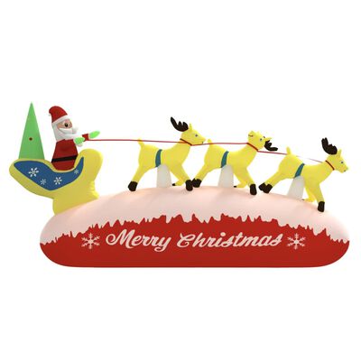 vidaXL Décoration gonflable de Père Noël et renne à LED 145 cm